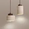Luminária Pendente Amarela de Travertino Estilo Japonês Wabi-Sabi Iluminação Criativa Nórdica para Quarto ao Lado da Cama Balcão de Restaurante Bar Luminária Pendente para Pousada