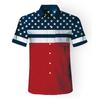 2026 Nueva Ropa de Playa Transfronteriza para Hombre Bandera Americana Hawaiana Comercio Exterior Camiseta de Manga Corta Estampada en 3D Camisa de Playa