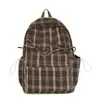 Mochila Retro a Cuadros Estilo Japonés para Mujer, Otoño e Invierno, Niñas de Secundaria, Estudiantes de Preparatoria, Bolsa Escolar, Mochila de Clase