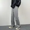 2026 Novos Jeans Pretos Americanos High Street Masculinos Calças Largas Retas de Perna Larga Marca Tendência Calças Cropped