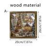Navidad Papá Noel Baño Doble Capa Madera Sala de Estar Pasillo Restaurante Accesible Lujo Pared de Fondo Accesorios Pintura Decorativa