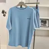 Conjunto de Dos Piezas de Comercio Exterior de Pantalones Cortos Deportivos y Camiseta de Manga Corta para Mujer, Nuevo Estilo de Verano, Versátil, Holgado, Adelgazante, Conjunto Casual y a la Moda