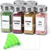 Botella de Vidrio para Condimentos de 12 Piezas Set de Acero Inoxidable Botella para Especias Tarro para Especias Poroso Pimienta Condimento 40oz