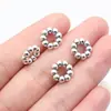 11X11X3.2Mm 1.05g Plata Antigua Hecho a Mano DIY Accesorios para Joyería Cuentas Espaciadoras Cuentas con Agujero Grande