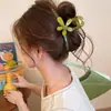 Pinza para el pelo de verano estilo ins con bloques de color para mujer, pasador lindo de lunares japoneses para niña, pinza de tiburón grande para recogidos.