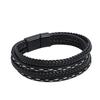 Pulsera de cuero multicapa creativa de moda europea y americana, tendencia personalizada tejida simple con hebilla magnética, pulsera de cuero PU