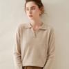 Suéter de cachemira para mujer con cuello POLO, cachemira pura, solapa, holgado, casual, de punto, para usar debajo de otra prenda