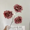 Flores Artificiales para Boda Rosas de Esquina en Relieve de 3 Cabezas Decoración de Boda Paisajismo de Escenario Flores Artificiales Decoración Suave para Ventana de Hotel Flores
