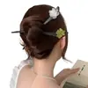 2025 Grampo de Cabelo de Madeira Elegante Estilo Chinês com Laço Acessório de Cabelo para Penteado Updo Estilo Chinês Retrô Acessório Feito à Mão