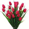 Pequeno Buquê de Flores Artificiais de Tulipa com 5 Cabeças, Flores Falsas para Casamento Transfronteiriço, Decoração de Celebração em Casa, Buquê Artificial para Exterior