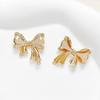 14k cobre revestido de cor de ouro banhado a ouro real zircão arco pingente diy feito à mão pulseira colar brinco acessórios material