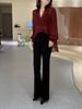 23152 Xin Da Ai Mei Yuan Verano 2025 Nuevo Estilo Coreano Holgado Top Protector Solar Pantalones Acampanados de Cintura Alta de Moda