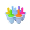 Molde de Silicone para Picolé com 6 Furos Molde Multifuncional para Sorvete Molde DIY para Sorvete Caseiro Infantil Molde para Comida Complementar