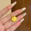 Accesorios para Mujer, Gama Alta, Estilo Lindo, Collar de Gato Dorado de Doble Cara, Accesorios Sencillos, Popular en Xiaohongshu