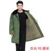 Abrigo Militar Corto para Hombre con Forro Polar, Engrosado para Invierno, Chaqueta de Algodón Verde Cálida de Longitud Media, Estilo Antiguo Protección Laboral Almacén Frío Ropa a Prueba de Frío