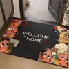 Alfombra con Forma de Estrella de Dibujos Animados Felpudo para Puerta Negra Resistente a Manchas Entrada de Casa Alfombrilla Antideslizante Terciopelo de Cristal Linda Alfombrilla de Piso
