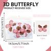 PY3050 Mariposa Rosa Estrella Luna Flor Mariposa 3d Adhesivo Decorativo de Pared Habitación de Dormitorio Cálido PVC Adhesivo de Pared de Fondo