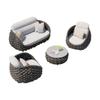 Sofá Nórdico para Exterior Patio Villa al Aire Libre de Alta Gama Ratán Combinación Mesa de Centro Ocio Jardín Exterior Silla de Ratán Muebles