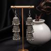 Pendientes de Borlas Étnicos Retro Transfronterizos Europeos y Americanos Pendientes de Campana Semiredondos Tallados con Flores de Alto Grado