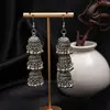 Pendientes Retro Étnicos Europeos y Americanos Estilo Bohemio con Borlas Pendientes de Campana Tallados en Oro Antiguo de Alta Calidad