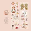 Poesia Açucarada Fita Pet Transfronteiriça Cor Clara Série Temporal Fosca Estilo Pastoral Material de Decoração para Diário Adesivos Reutilizáveis 6 Designs