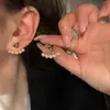 Pendientes de Bola con Lazo Escarchado Estilo Dulce y Suave para Mujer Plata de Ley S925 Lujo Accesible Pendientes Versátiles Elegantes Venta al por Mayor