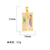 Colar Pingente Quadrado de Resina Colorida para Cartas de Tarô Cruzado Europeu e Americano Amuleto de Buda Pintado à Mão Corrente de Suéter Moda Palma da Lua