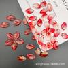Estrella Cristal tailandés diy accesorios de joyería pétalo antiguo horquilla hebilla para la cabeza material para aretes 12X19 vidrio flor de durazno gorda