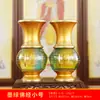 Ornamento de Florero Budista Samadhi con Esmalte Fragante Adornos de Florero para Sala de Estar Florero Frontal de Buda Salón de Buda Florero de Bambú Fugui de Guanyin