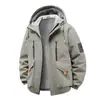 Versión Pura Transfronteriza Chaqueta de Invierno Nueva para Hombre Color Sólido Versátil Casual Holgada con Capucha de Felpa y Algodón para Calidez y Protección contra el Frío
