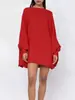 2026 Comercio Exterior Amazon Sitio Independiente Aliexpress Shein Europeo y Americano Moda Nueva Tendencia Casual Color Sólido Vestido de Mujer