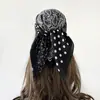Bufanda de Seda con Diseño de Flor de Anacardo al por Mayor Transfronteriza Europea y Americana Decorativa de Moda Bufanda de Seda de Gama Alta Turbante Estilo Americano Otoño e Invierno para Mujer
