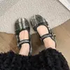 Zapatos Individuales Mary Jane de Terciopelo de Nicho Francés para Mujer 2026 Otoño/Invierno Con Felpa Adentro Estilo de Noche Suela Suave Slip-on Zapatos Birkenstock