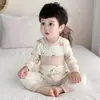 Conjunto de Ropa de Otoño para Bebé, Ropa Interior Infantil de Algodón Puro Clase A, Pantalones Divididos de Cintura Alta para Bebé Recién Nacido, Ropa para Bebé Niño y Niña