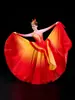 Danza de Apertura Falda Grande Traje de Presentación para Mujer Falda Larga Danza Cuadrada Acompañamiento Musical Ropa de Escenario Coro Grande Falda de Baile
