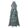 Venta Caliente Transfronteriza de AliExpress Nuevas Llegadas Primavera 2026 Ropa para Mujer Temperamento Moda Sin Mangas Cuello Halter Volante Vestido Largo