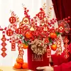 Celebración de Inauguración de Casa, Cubo de la Suerte, Adornos Festivos, Fruta de la Fortuna, Decoración de Inauguración de Casa, Planta en Maceta de Fruta Roja, Decoración de Ceremonia de Entrada de Casa