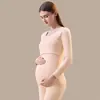 Conjunto de Ropa Interior Térmica de Maternidad y Lactancia Top de Lactancia Postparto con Almohadilla en el Pecho Otoño e Invierno Forro Polar Ropa Interior Térmica de Maternidad