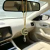 Decoración de Coche del Sudeste Asiático Colgante Luna Creciente Ker Esmalte Blanco Color Forma de Texto Borla Adorno para Coche