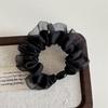 Anillo para el cabello de intestino delgado con borde de malla estilo coreano, color mágico, perla, hada suave, elástico, básico, cuerda para el cabello, cuerda para el cabello