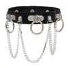 Collar de Cuero PU Harajuku Pengke Rock de Moda Europeo y Americano, Gargantilla de Hueso Audaz para Street Dance KTV, Gargantilla de Estilo Oscuro