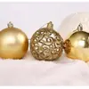 Decoração de bola de Natal oca galvanizada 6cm8cm bola de plástico colorida pingente de árvore de Natal suprimentos de decoração de feriado