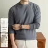 Moletom Masculino Lã Seda Estilo Old Money 2026 Outono Inverno Novo Macio Confortável Quente Camada Interna Camada Base Masculino