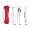 Amazon Vajilla Portátil Acero Inoxidable Cuchara Tenedor Cuchara Tenedor para Estudiantes Palillos Cuchillo para Viaje Camping Tenedor Cuchara Juego