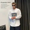 Camiseta de Manga Larga Pesada Estampado de Letras Algodón Sintético Primavera/Otoño 2026 para Hombre Otoño Versátil Suelta Capa Base