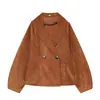 Ins Ropa de mujer al por mayor estilo europeo y americano Otoño 2026 Nuevo Versátil Cintura ceñida Chaqueta abrigo cruzada 4968228