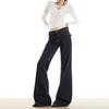 Jeans Azul Retrô Anti-Desbotamento Hot Girl Cintura Baixa Design Irregular Não Justo nas Pernas Micro Flare