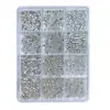 Set de mini pedrería de circonia blanca brillante para uñas, pedrería irregular de fondo plano, accesorios populares de colores mixtos para decoración de uñas