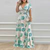 Verano 2026 Nueva Ropa para Mujer Sitio Independiente Transfronterizo Estilo Europeo y Americano Vestido Sexy Ceñido a la Cintura Estampado Largo