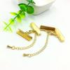Fivela de encaixe em corda com banho de vácuo em ouro 18K, combinando com clipe de aço dourado com corrente na ponta
